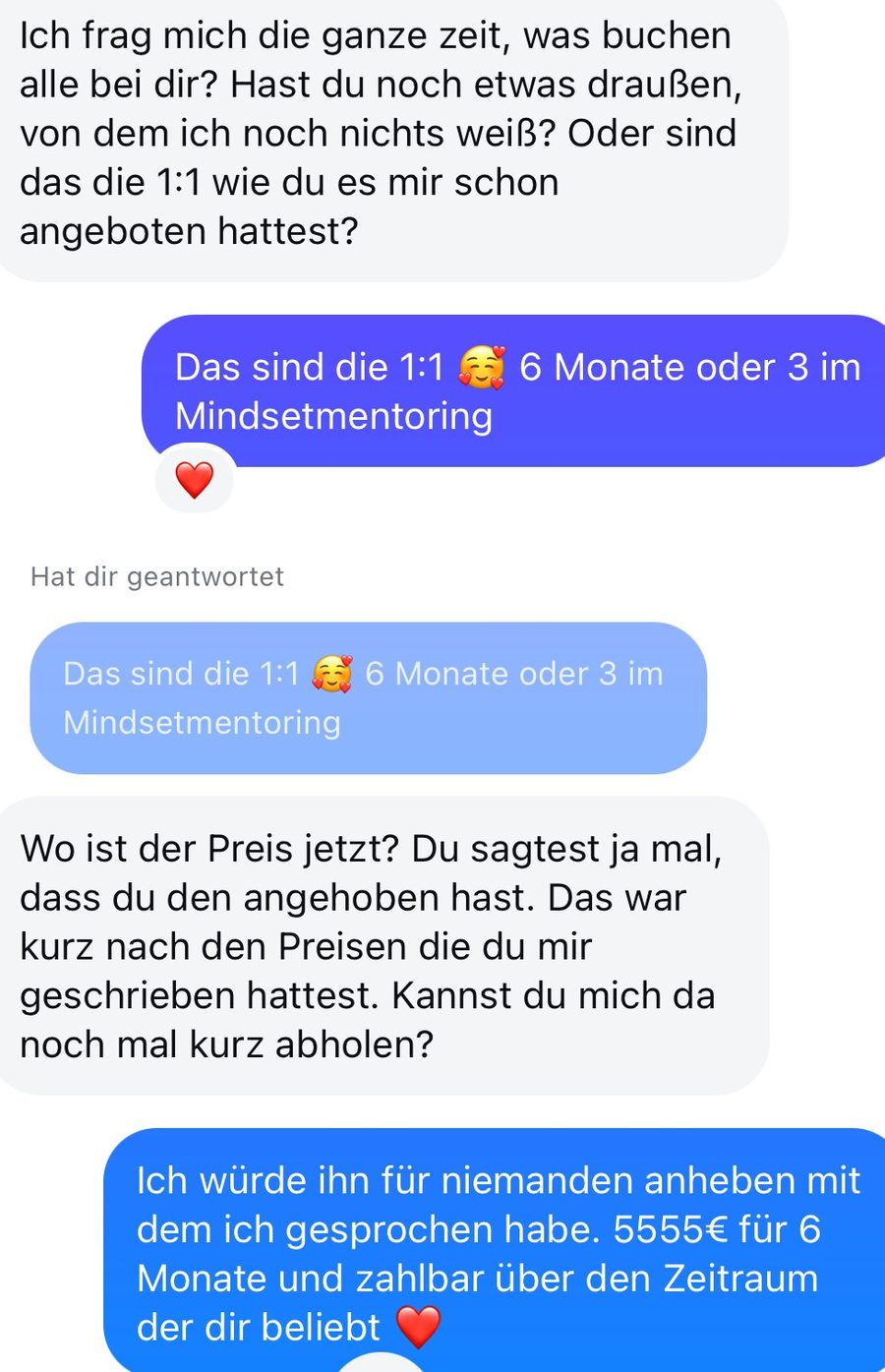 Rückmeldung einer Kundin