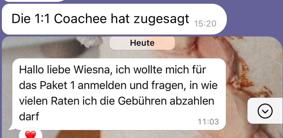 Rückmeldung einer Kundin