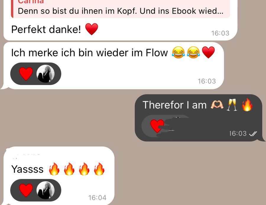 Rückmeldung einer Kundin