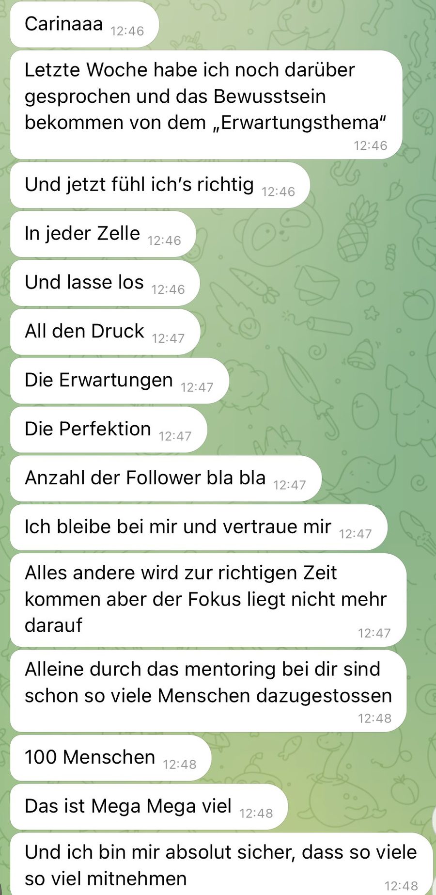 Rückmeldung einer Kundin