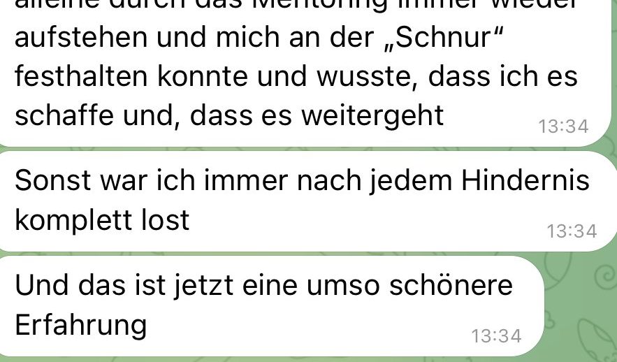 Rückmeldung einer Kundin