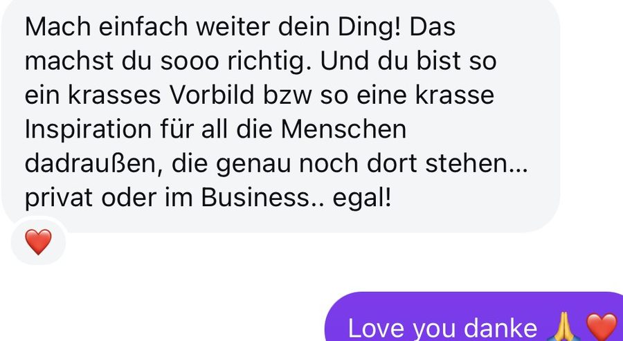 Rückmeldung einer Kundin