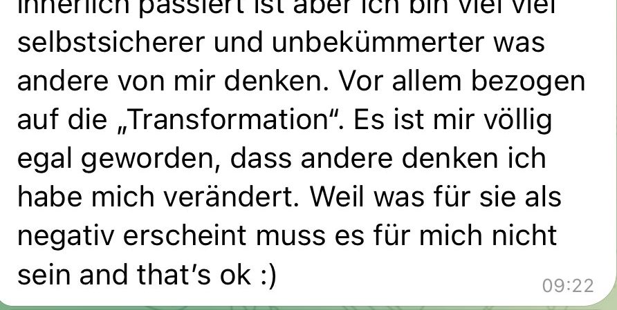 Rückmeldung einer Kundin