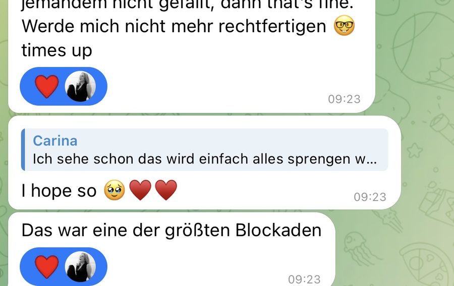 Rückmeldung einer Kundin