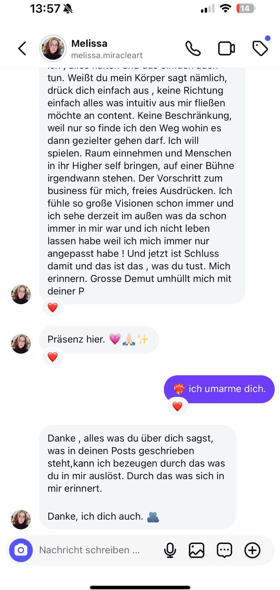 Rückmeldung einer Kundin