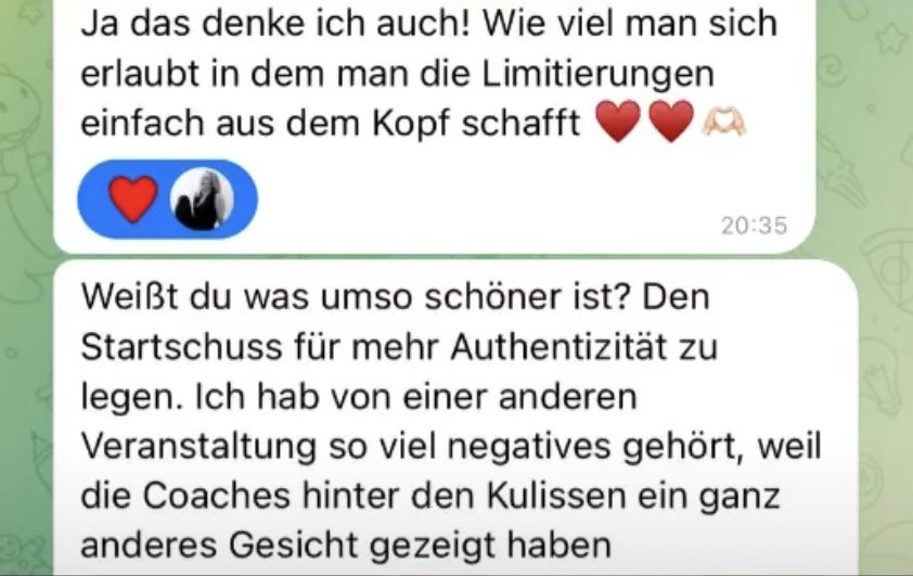 Rückmeldung einer Kundin