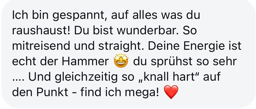 Rückmeldung einer Kundin