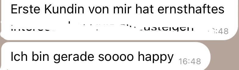 Rückmeldung einer Kundin