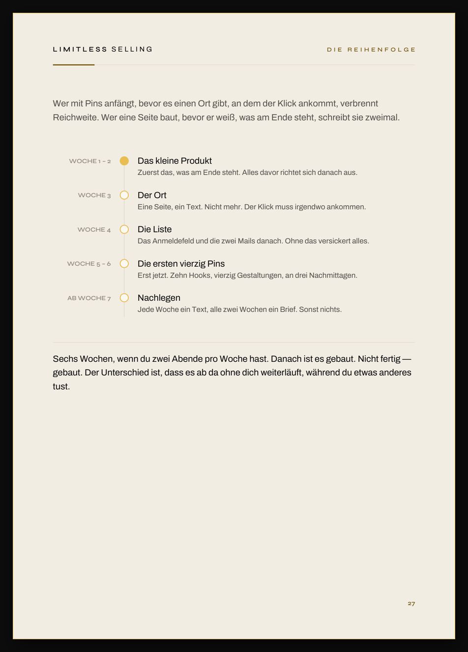Seite 31: Sechs Wochen